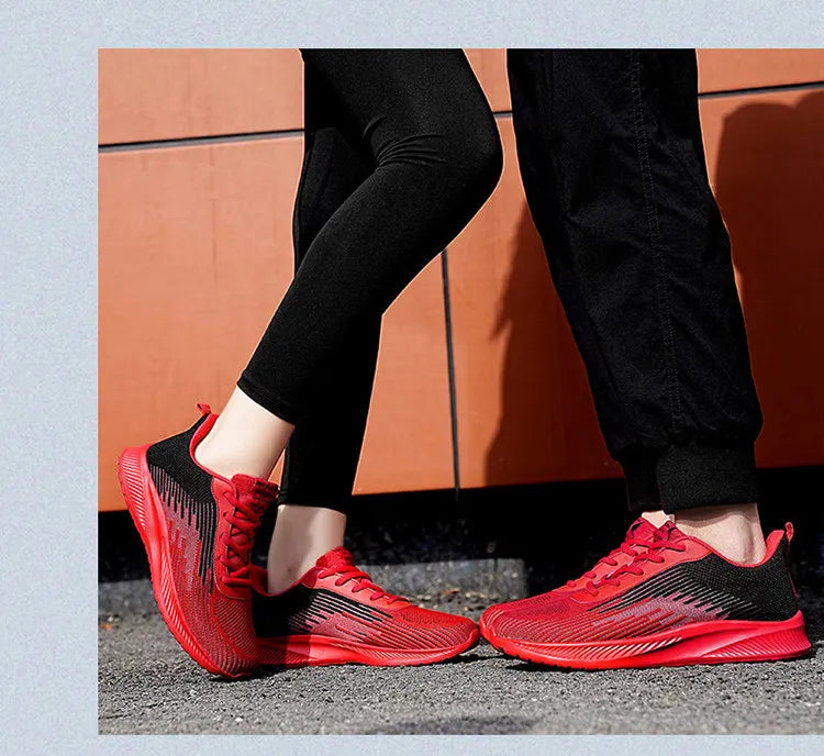 Summer Hot Sale Red Mesh Men Running Sneakers Big Size 47 Light Breathable Women Training Shoes Non-slip Sport Shoes for Man