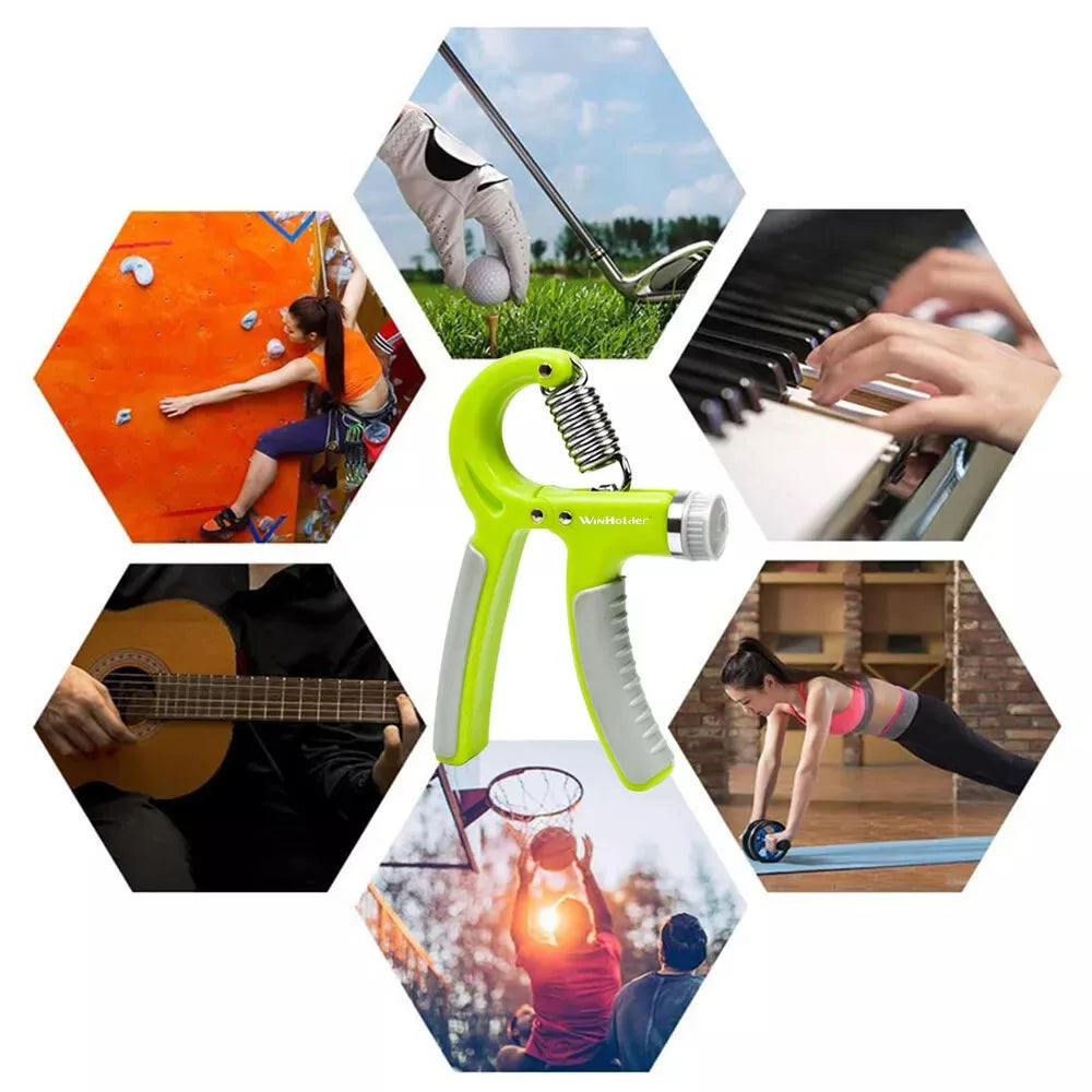 5-60KG Adjustable Hand Trainer Gym Fitness Training Hand Grip Exerciser Wrist Finger Rehabilitation Training Hand Grip Green