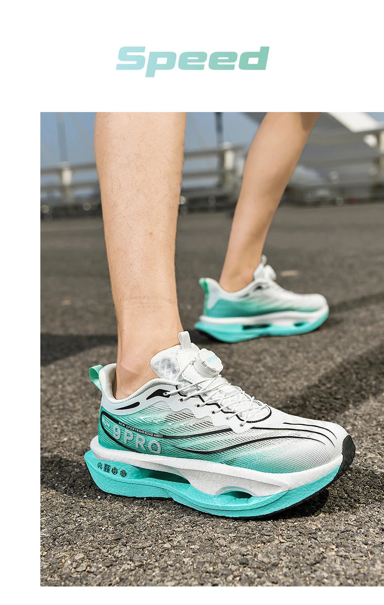 Speciality Carbon Plate Sports Running Shoes Marathon Air Cushion Men Breathable Lightweight Women Comfortable Nonskid Sneakers