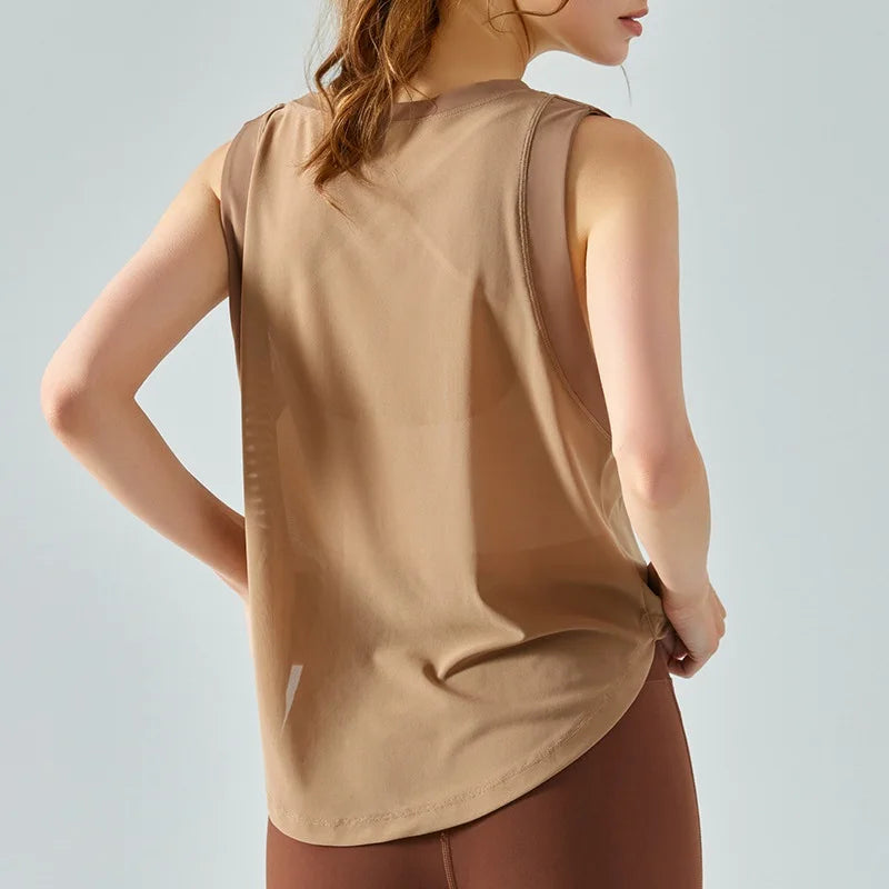 Cloud Hide Quick Dry Sports Shirts for Women XL Crop Top Breathable Plus Size Yoga T-Shirt Gym Workout Cover-up Sleeveless Vest