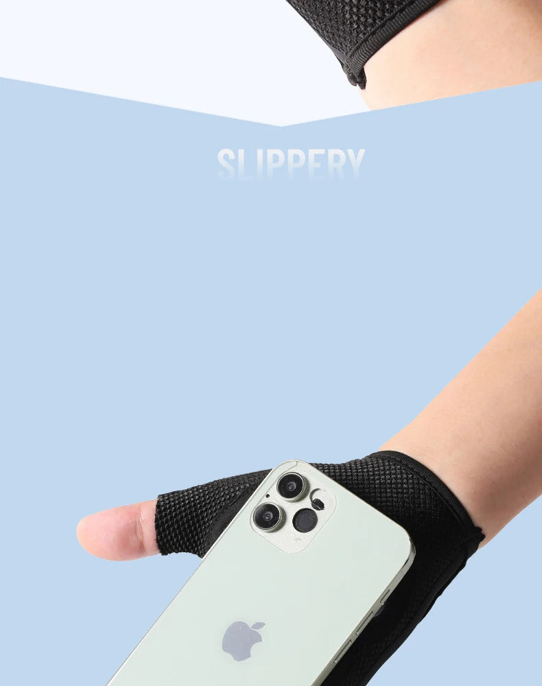 Summer Fitness Gloves Silicone Palm Shock Absorbing Half Finger Colorful Gym Gloves for Men Women Sun Protection Ice Silk Gloves