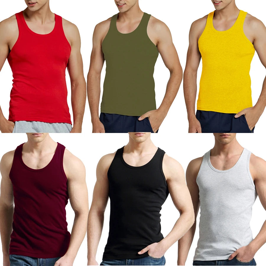 Men’s Cotton Tank Top – Sleeveless Gym Vest