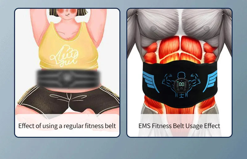 EMS Abdominal Toning Belt Muscle Stimulator Abs Trainer Muscle Toner USB Charge Body Shaping Lose Weight Fat Burn Fitness Unisex