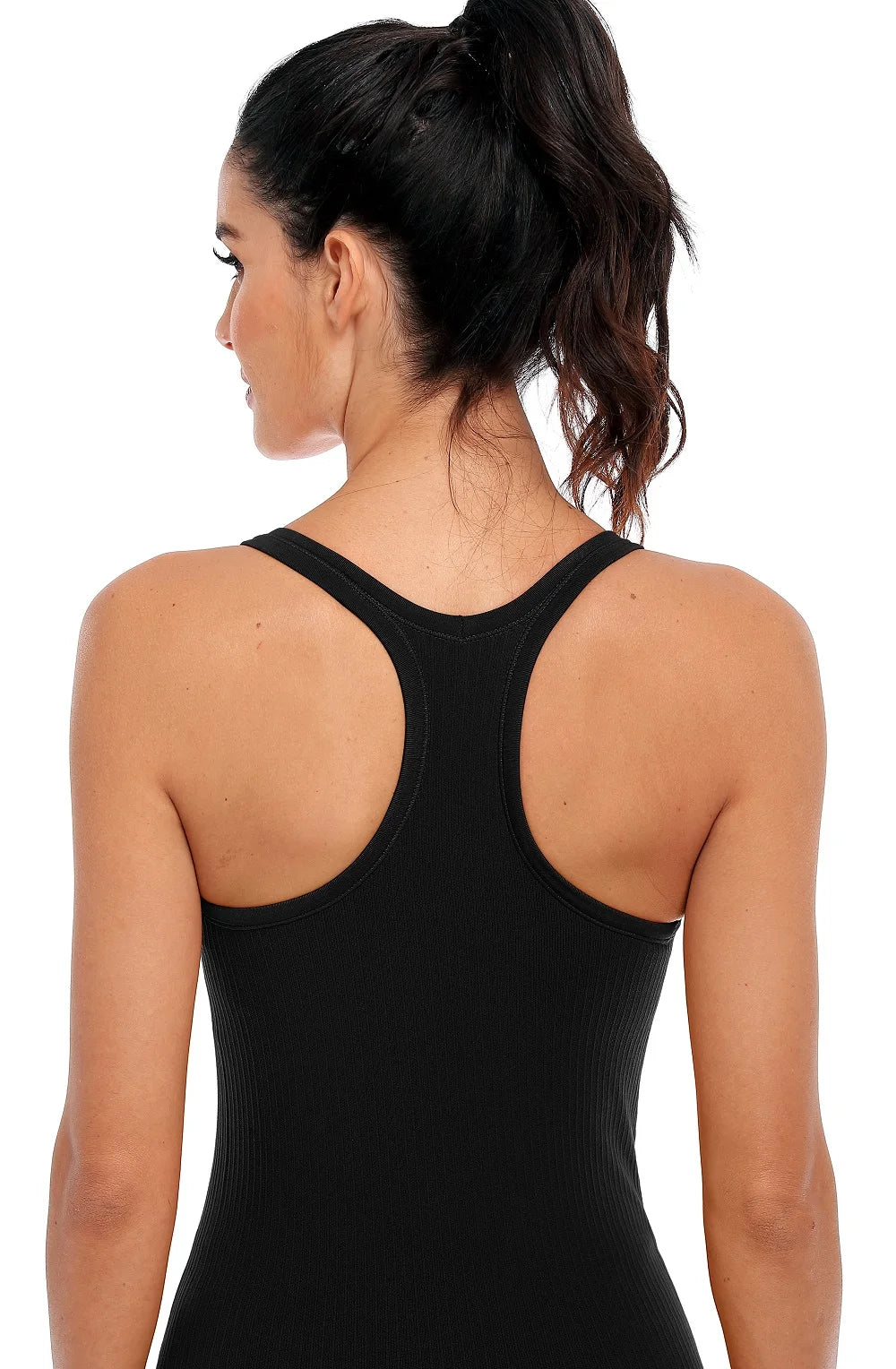 Attraco Women Camisole Racerback Design U-Neck Basic Breathable Sportswear Solid Soft Build-in Shelf Bra Running Tank Tops
