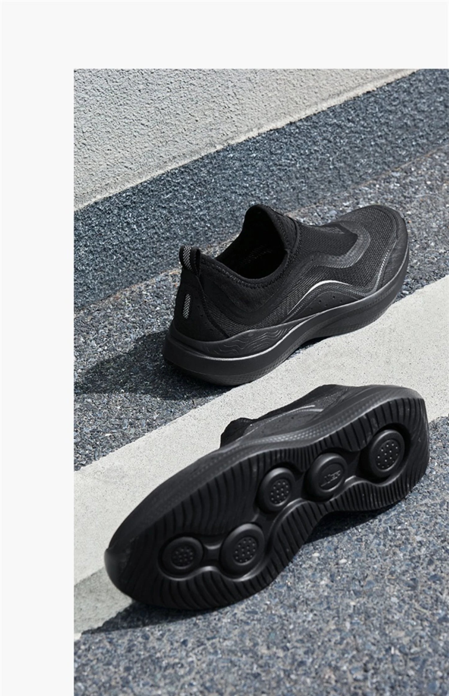 Xtep Soft Tube Running Shoes for Men Comfortable Breathable Slip-on Mesh Wear-Resistant Lightweight Male Sneakers 875219110061