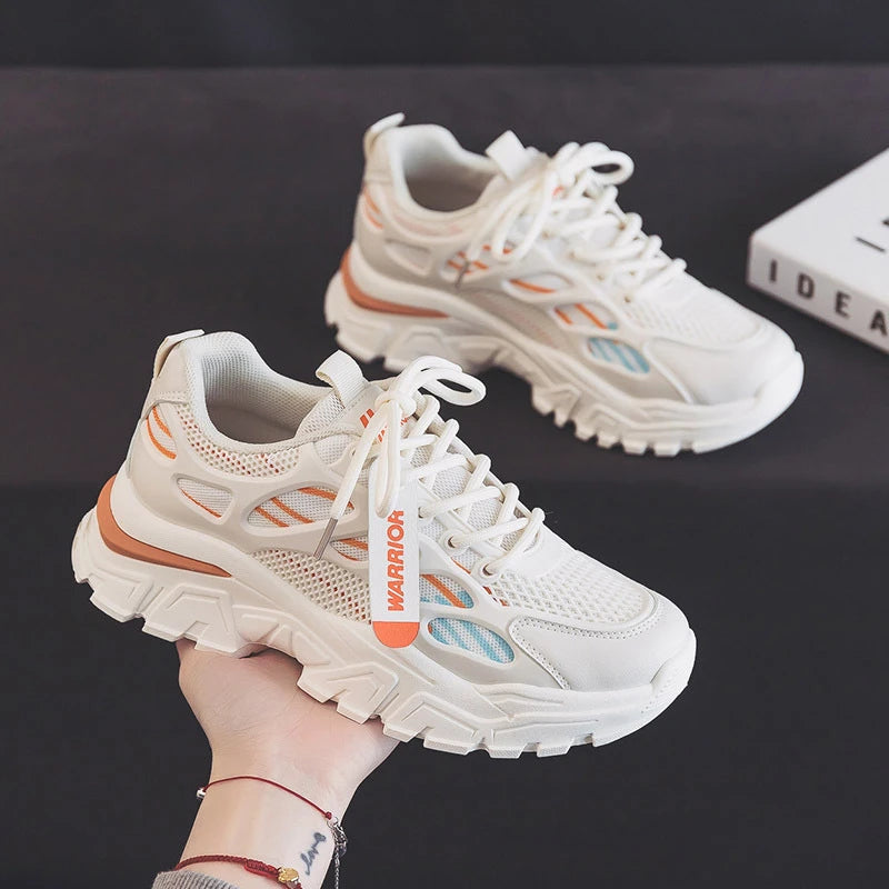 Fashionable Men And Women 2024 Spring And Summer New Mesh Breathable Versatile Thick Sole Hot Casual Sports Couple Shoes New