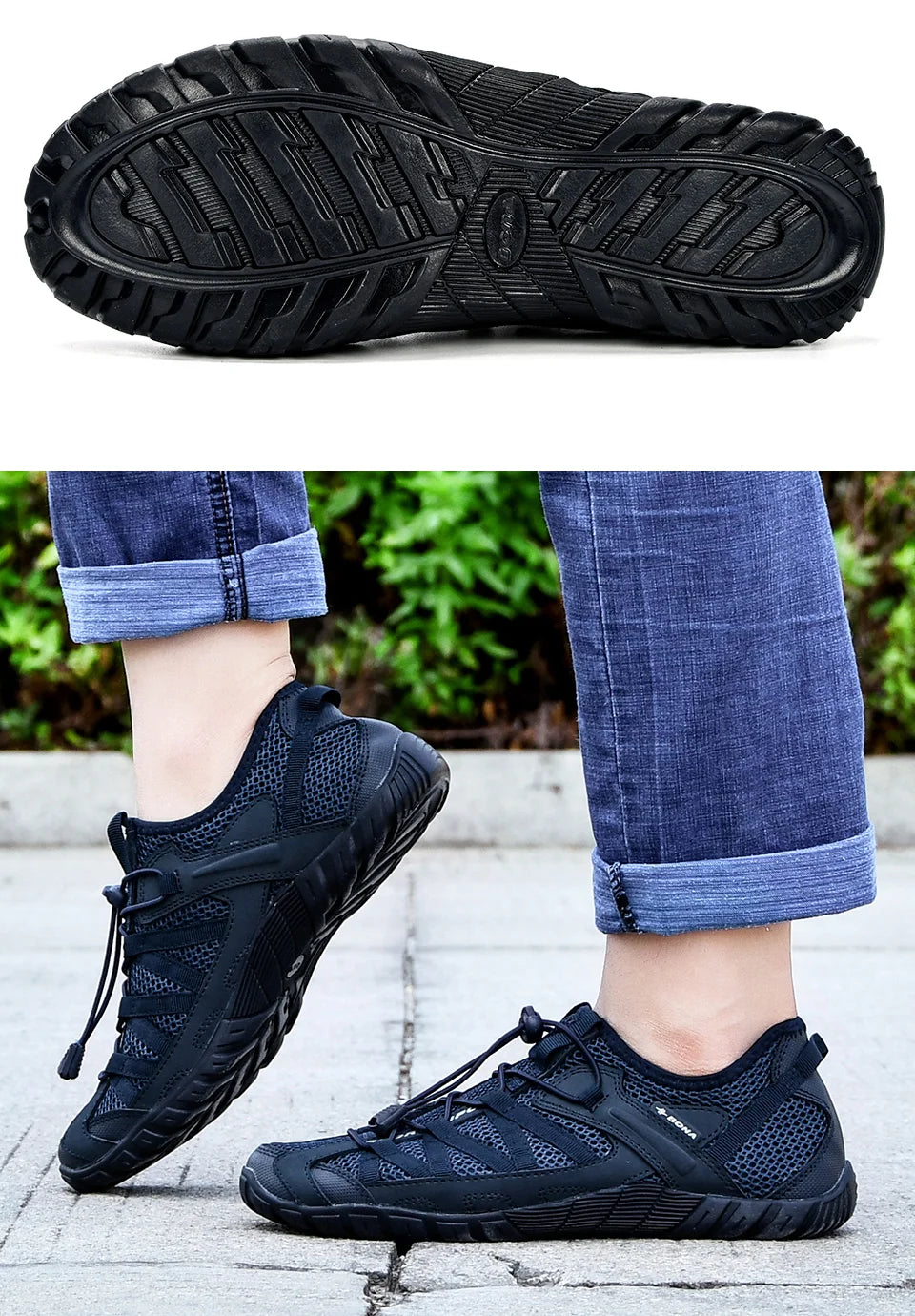 BONA 2023 New Popular Style Men Running Shoes Lace Up Athletic Shoes Outdoor Walkng jogging Sneakers Comfortable Mesh shoes