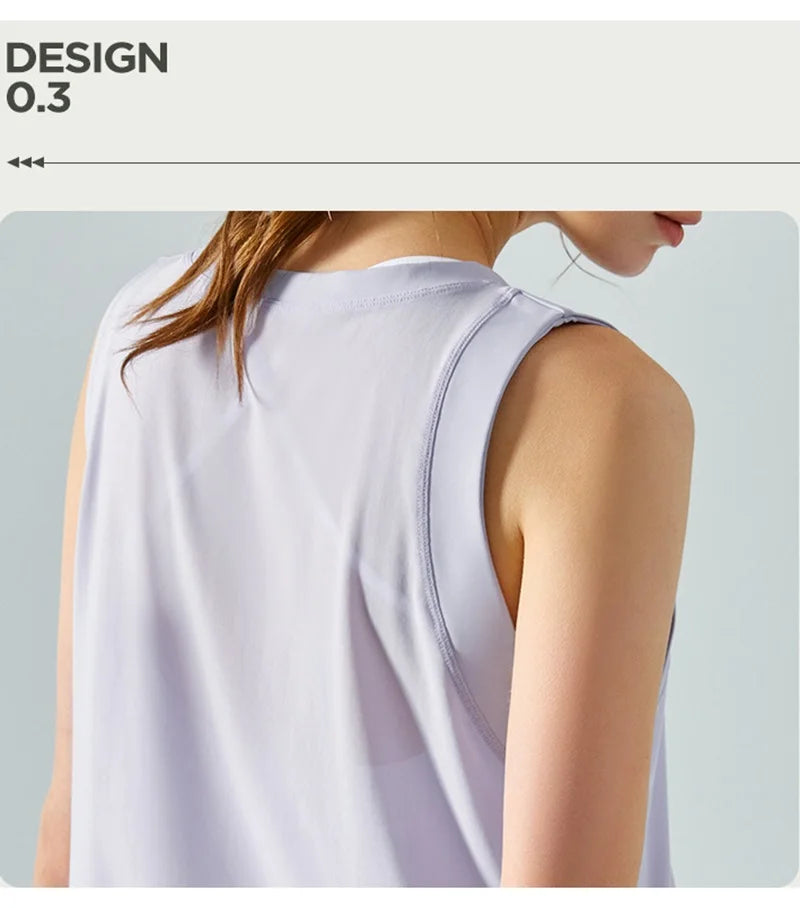 Cloud Hide Quick Dry Sports Shirts for Women XL Crop Top Breathable Plus Size Yoga T-Shirt Gym Workout Cover-up Sleeveless Vest