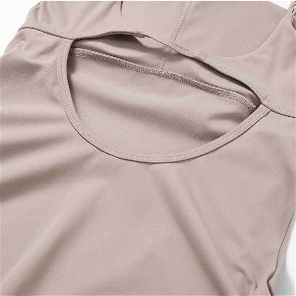 XL Pad Bodysuit Women Anti Shorts Yoga Set Gym Running One Piece Jumpsuit Tennis Skirt Workout Tracksuit Dance Fitness Bodysuit