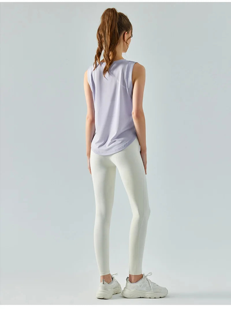 Cloud Hide Quick Dry Sports Shirts for Women XL Crop Top Breathable Plus Size Yoga T-Shirt Gym Workout Cover-up Sleeveless Vest