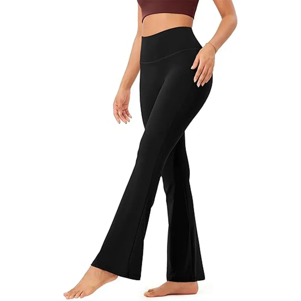 Women's Bootcut Yoga Pants Tummy Control Non See Through Bootleg Gym Workout Pants
