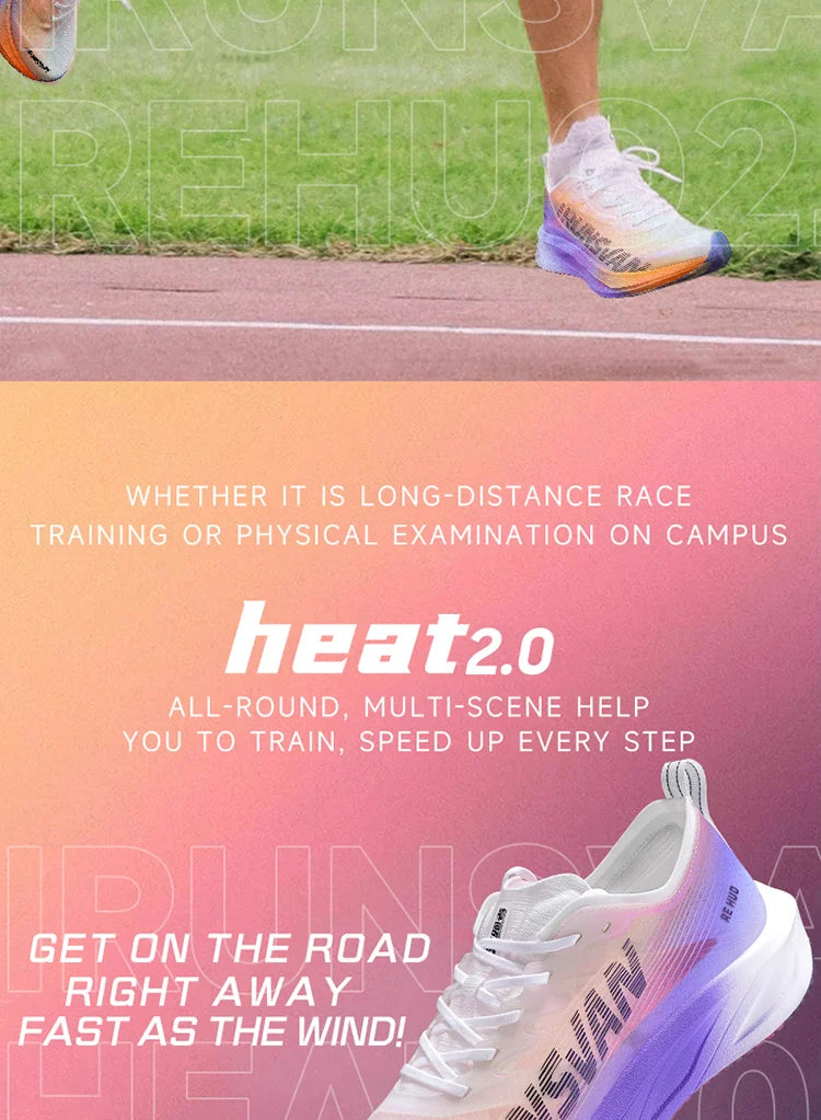 IRUNSVAN HEAT 2.0 Carbon Plate Sneakers Marathon Racing Professional Running Shoes Men Athletic Training Sport Shoes