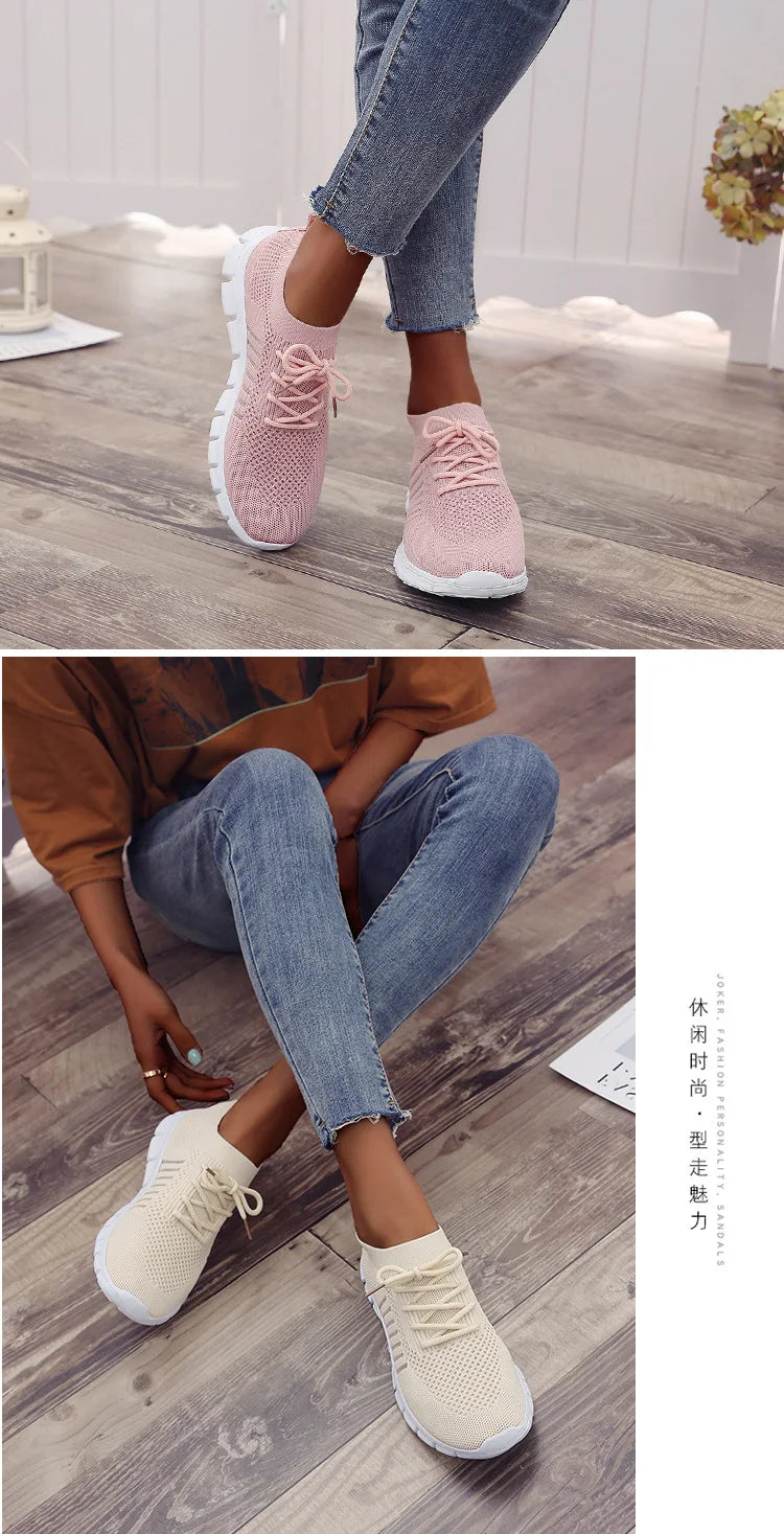 New Fashion Women's Shoes Platform Mesh Sneakers Lightweight Breathable Casual Shoes Women's Shoes on Offer