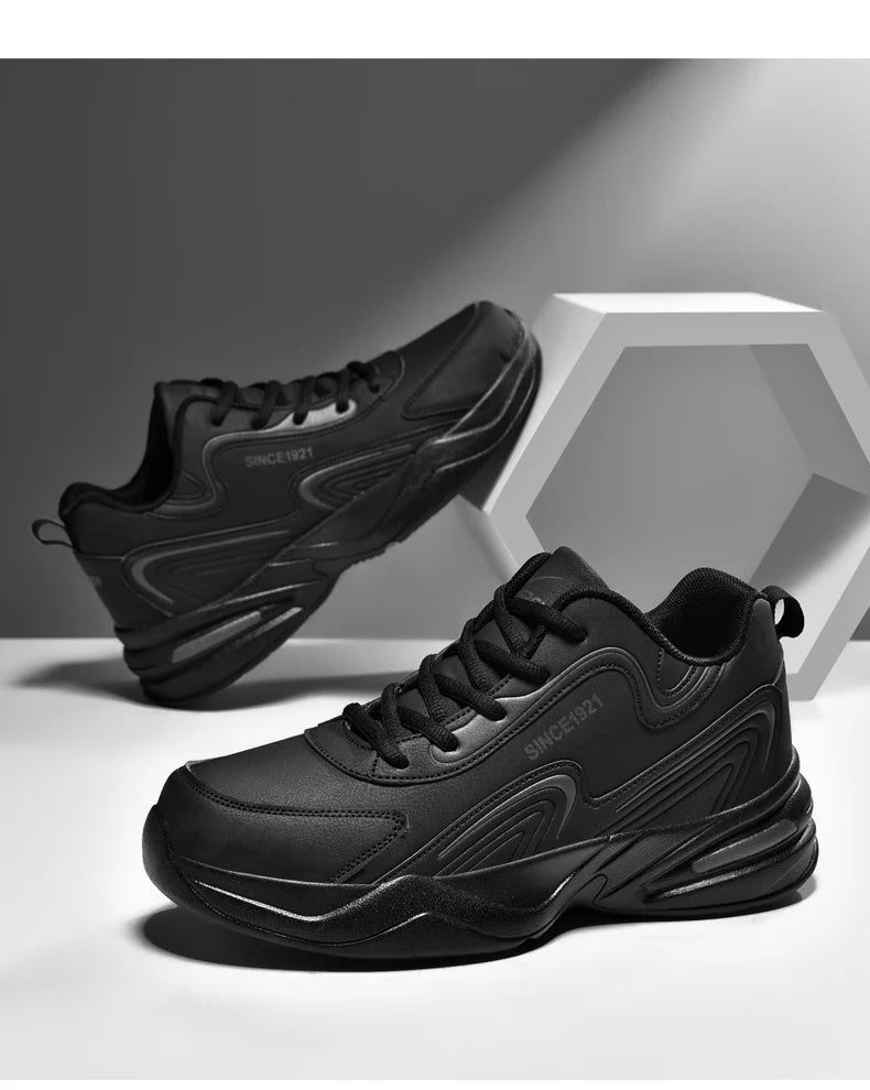 Men Sports Running Shoes Outdoor Walking Soft Casual Sneakers Fashion Designer Leather Sneaker Waterproof Men's Tennis Masculina