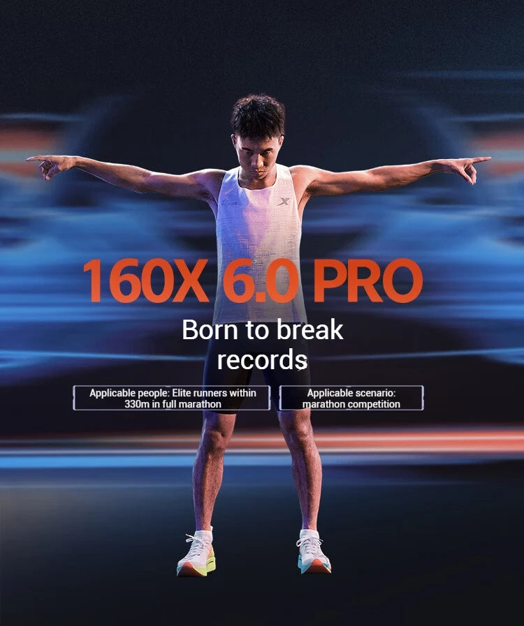 Xtep 160X 6.0 PRO Running Shoes For Men Stable Durable Racing Marathon Light Running Shoes Professional Marathon 975119110003