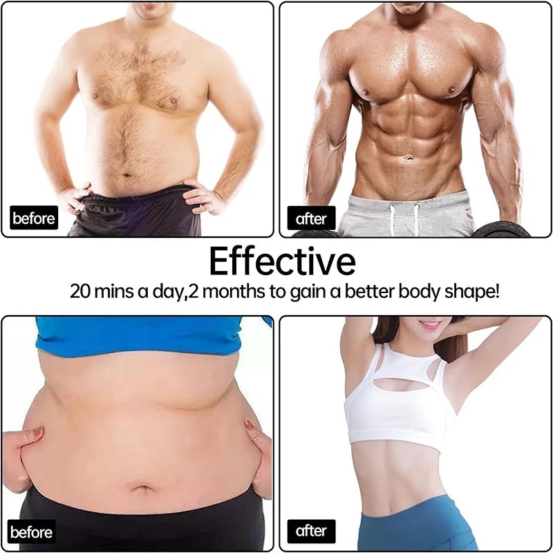 EMS Muscle Toner Abdominal Toning Belt USB Recharge Electric Muscle Stimulation Smart Fitness Massage Abs Trainer Body Shaping