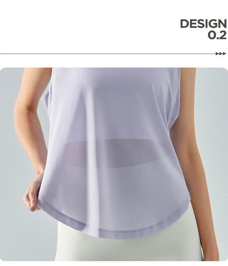 Cloud Hide Quick Dry Sports Shirts for Women XL Crop Top Breathable Plus Size Yoga T-Shirt Gym Workout Cover-up Sleeveless Vest