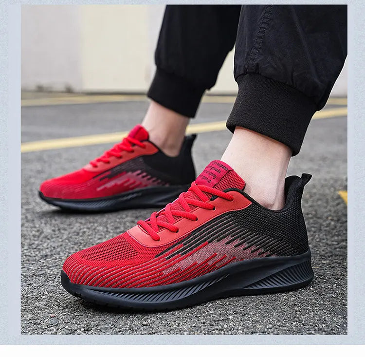 Summer Hot Sale Red Mesh Men Running Sneakers Big Size 47 Light Breathable Women Training Shoes Non-slip Sport Shoes for Man
