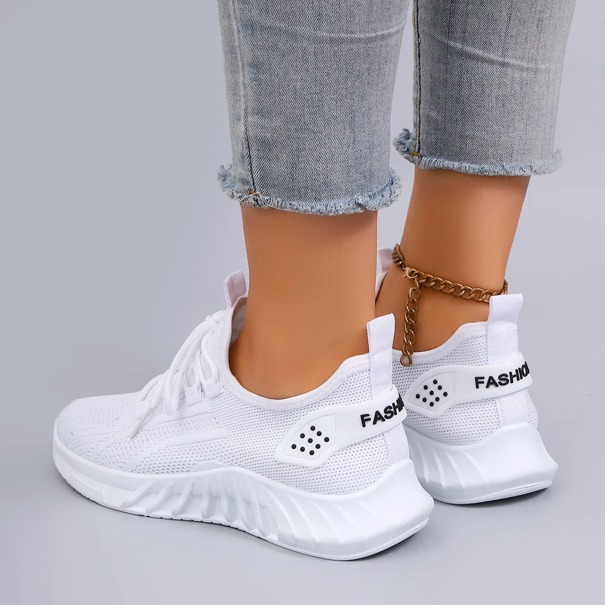 Spring and Autumn New Women's Casual Lace up Comfortable, Breathable, Lightweight and Wear-Resistant Sports Shoes