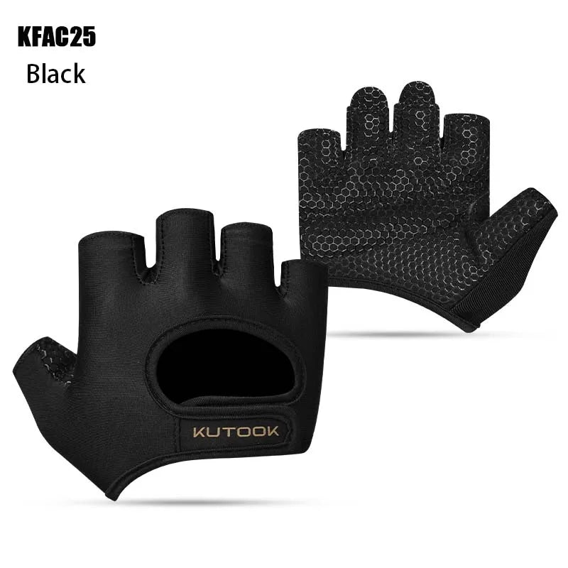 KUTOOK Gym Fitness Half Finger Gloves Men Women for Crossfit Workout Glove Power Weight Lifting Bodybuilding Hand Protector