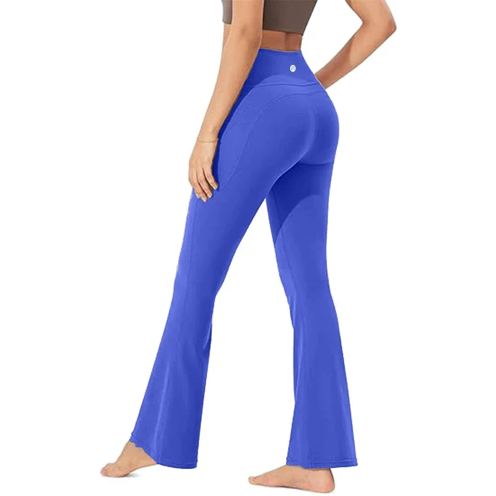 Women's Bootcut Yoga Pants Tummy Control Non See Through Bootleg Gym Workout Pants