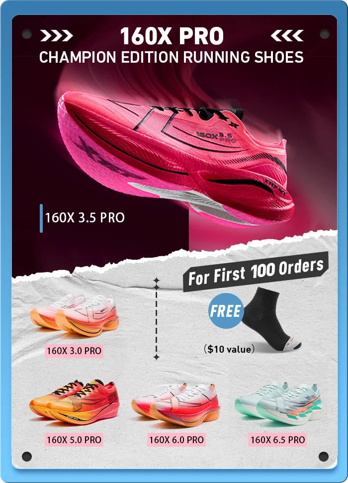 Xtep 160X 6.0 PRO Running Shoes For Men Stable Durable Racing Marathon Light Running Shoes Professional Marathon 975119110003
