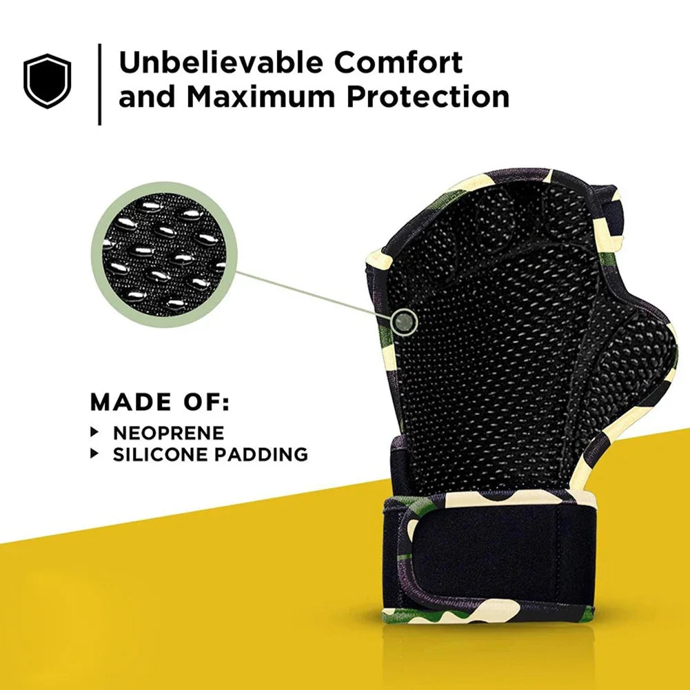 2Pcs Weightlifting Training Gloves for Men Women Fitness Sports Body Building Gymnastics Gym Hand Wrist Palm Protector Gloves