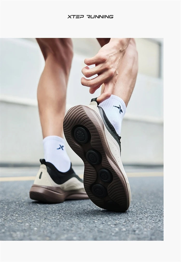 Xtep Soft Tube Running Shoes for Men Comfortable Breathable Slip-on Mesh Wear-Resistant Lightweight Male Sneakers 875219110061