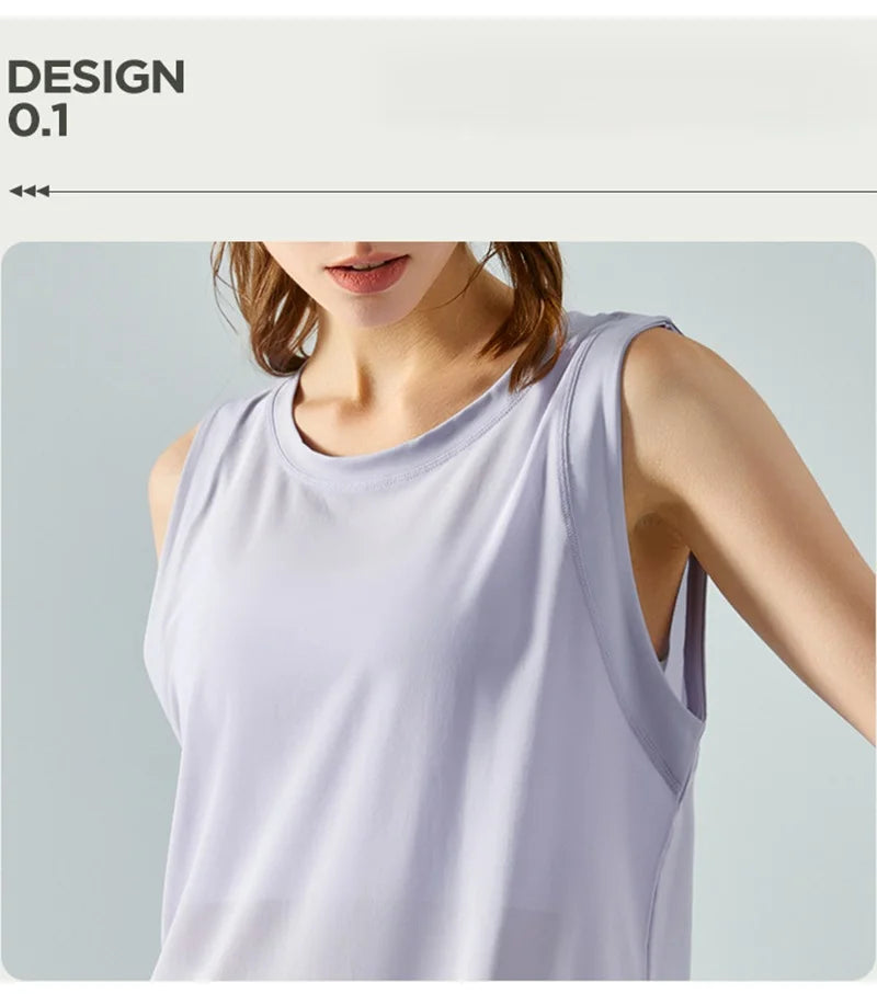 Cloud Hide Quick Dry Sports Shirts for Women XL Crop Top Breathable Plus Size Yoga T-Shirt Gym Workout Cover-up Sleeveless Vest