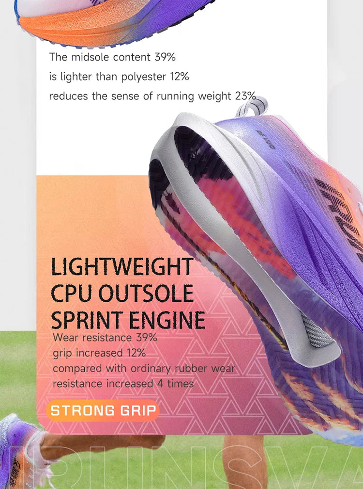 IRUNSVAN HEAT 2.0 Carbon Plate Sneakers Marathon Racing Professional Running Shoes Men Athletic Training Sport Shoes