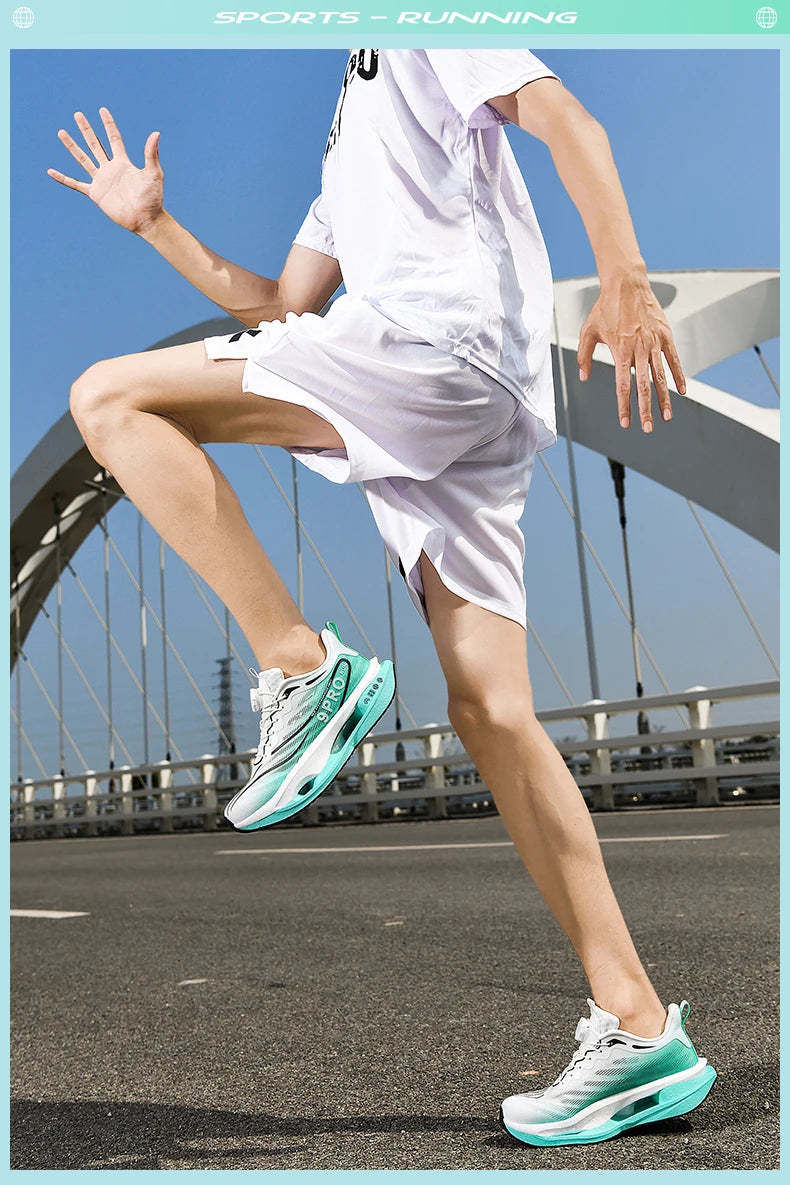 Speciality Carbon Plate Sports Running Shoes Marathon Air Cushion Men Breathable Lightweight Women Comfortable Nonskid Sneakers