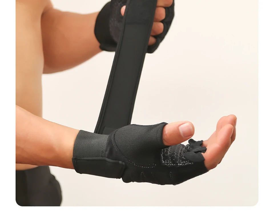 AOLIKES Half Finger Gym Gloves Heavyweight Sports Exercise Weight Lifting Gloves Body Building Training Sport Fitness Gloves