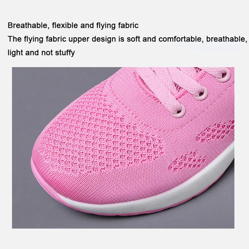 Oulylan Women Casual Sneakers Shoes Mesh Breathable Running Shoes Air Cushion Platform Summer Sports Shoes Luxury Lightweight