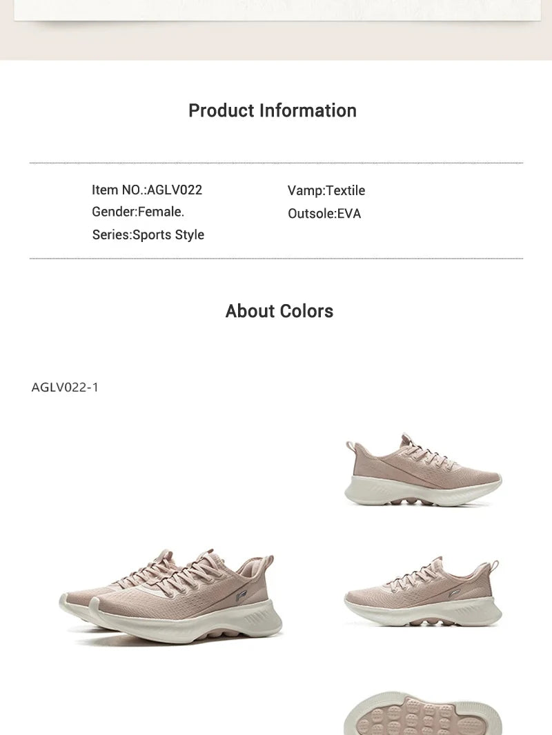 Li-Ning Women SOFT ESSENTIAL V2 Slip-on Casual Walking Shoes Cushion Flexible LiNing Comfortable Sports Sneakers AGLV022