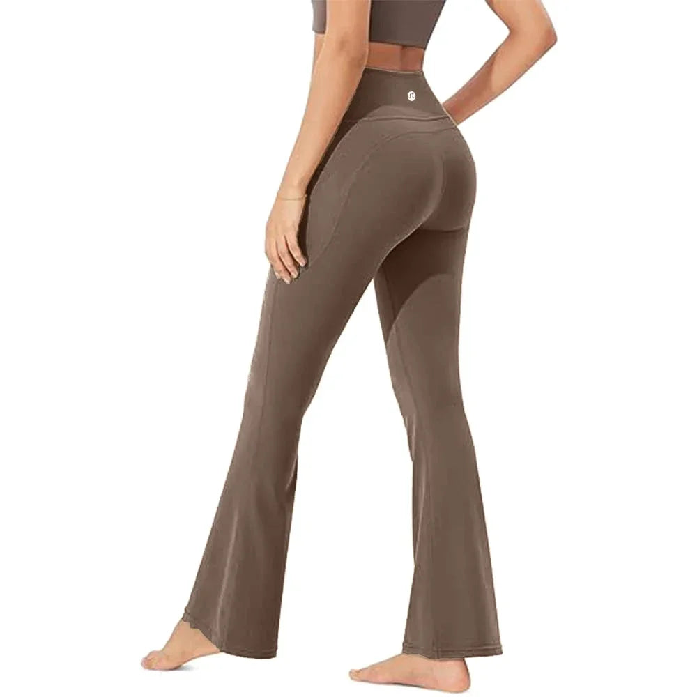 Women's Bootcut Yoga Pants Tummy Control Non See Through Bootleg Gym Workout Pants