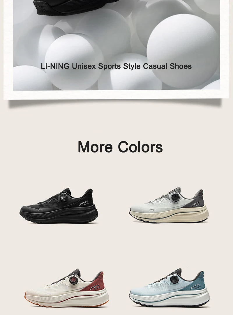 Li-Ning Men Women SOFT GO MAX 2 Walking Shoes COMFOAM Slip-on Thick Heel LiNing Unisex Sports Stylish Casual Shoes AGLV001