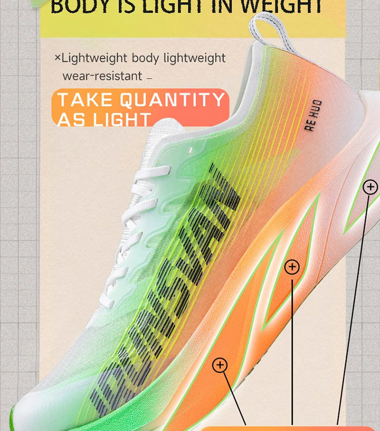 IRUNSVAN HEAT 2.0 Carbon Plate Sneakers Marathon Racing Professional Running Shoes Men Athletic Training Sport Shoes