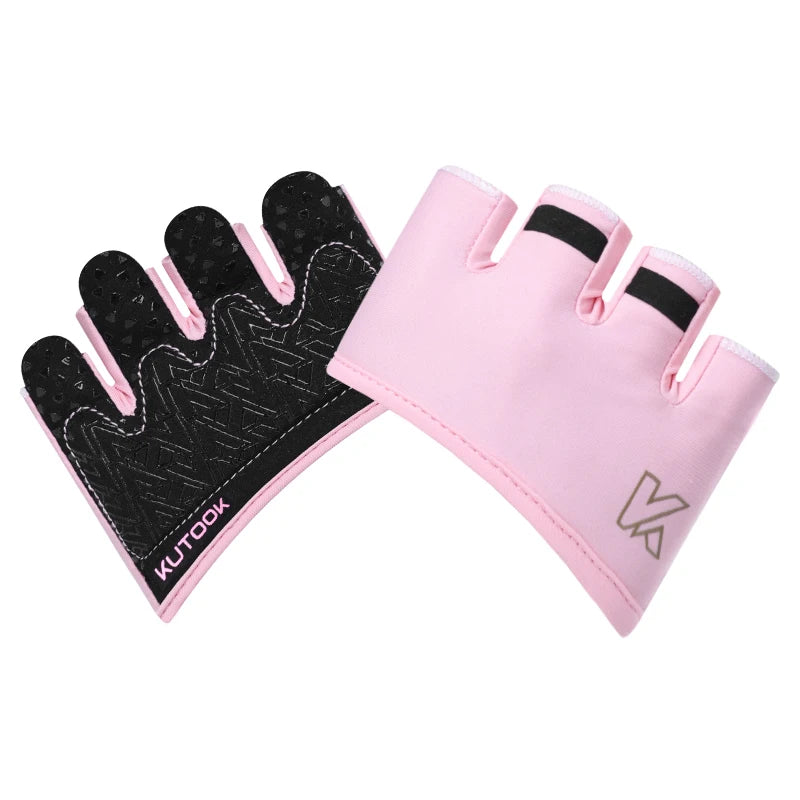 KUTOOK Gym Fitness Half Finger Gloves Men Women for Crossfit Workout Glove Power Weight Lifting Bodybuilding Hand Protector
