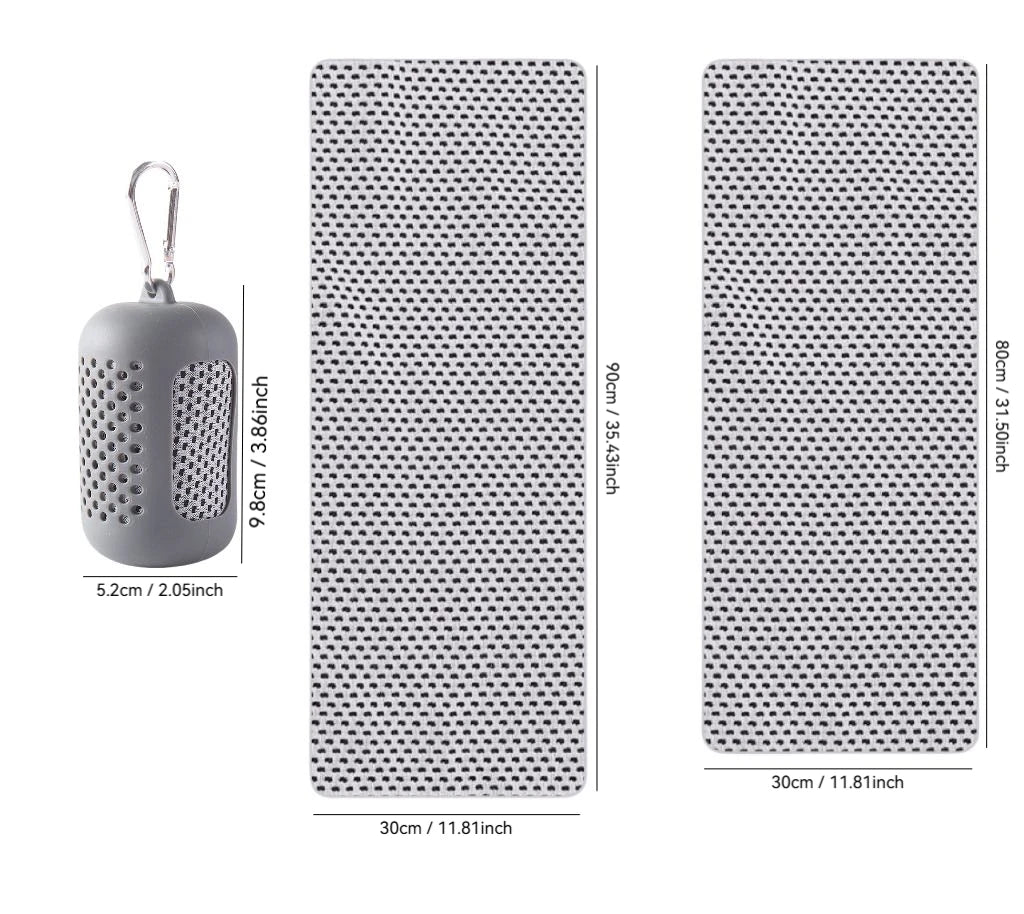 Sport Quick Drying Cooling Towel Portable Silicone Wrapped Cold Towel Microfiber Towels Beach Accessories Towel Sport Fitness