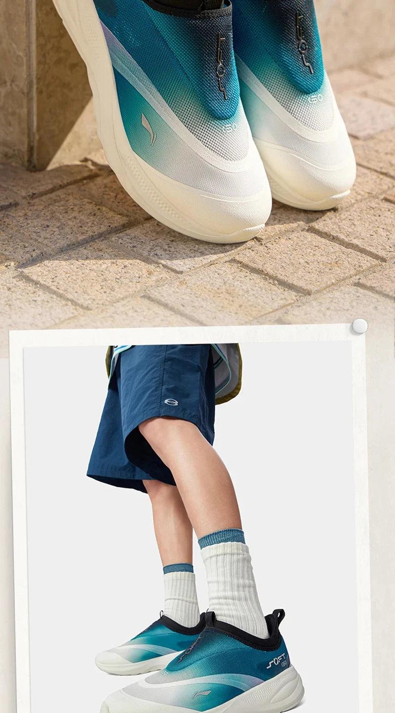 Li-Ning Men SOFT GO 2 Walking Shoes COMFOAM Slip-on Soft Thick Heel LiNing Comfortable Wearable Sports Casual Shoes AGLV005