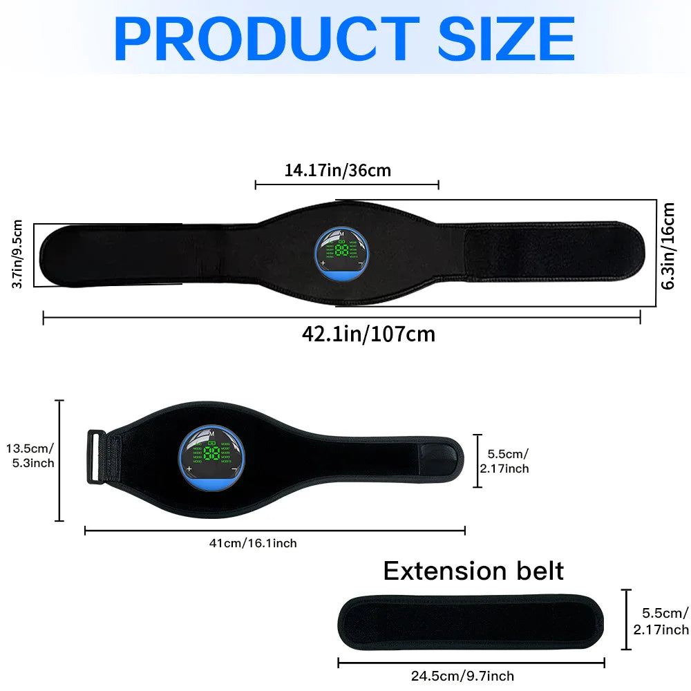 Smart EMS Fitness Belt with LED Display -  Rechargeable Core Trainer for ABS Workout & Lower Back Massage, Home Gym Equipment