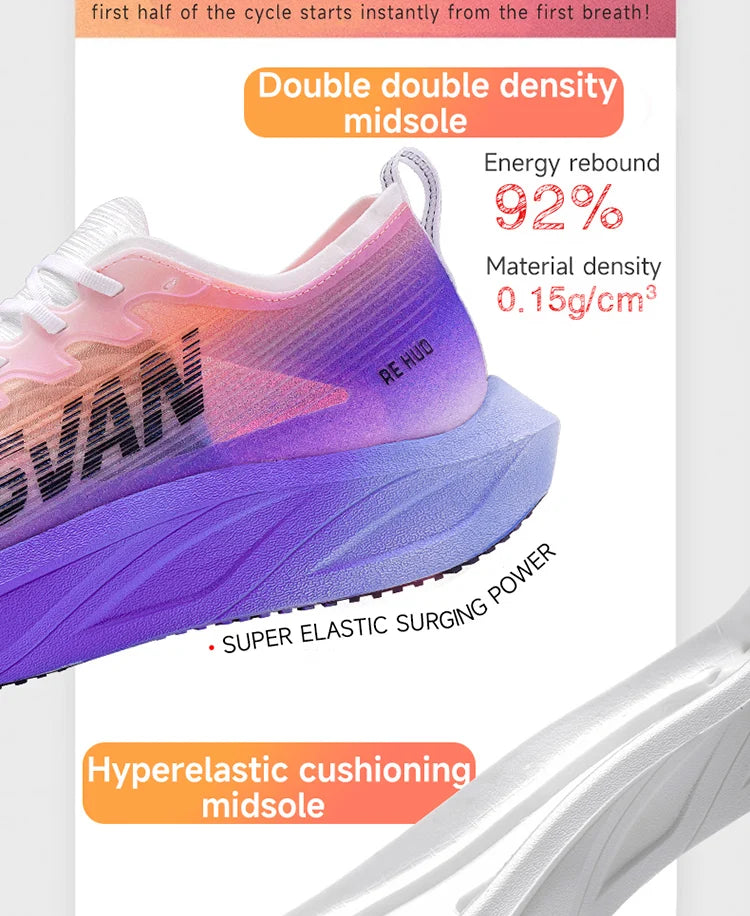 IRUNSVAN HEAT 2.0 Carbon Plate Sneakers Marathon Racing Professional Running Shoes Men Athletic Training Sport Shoes