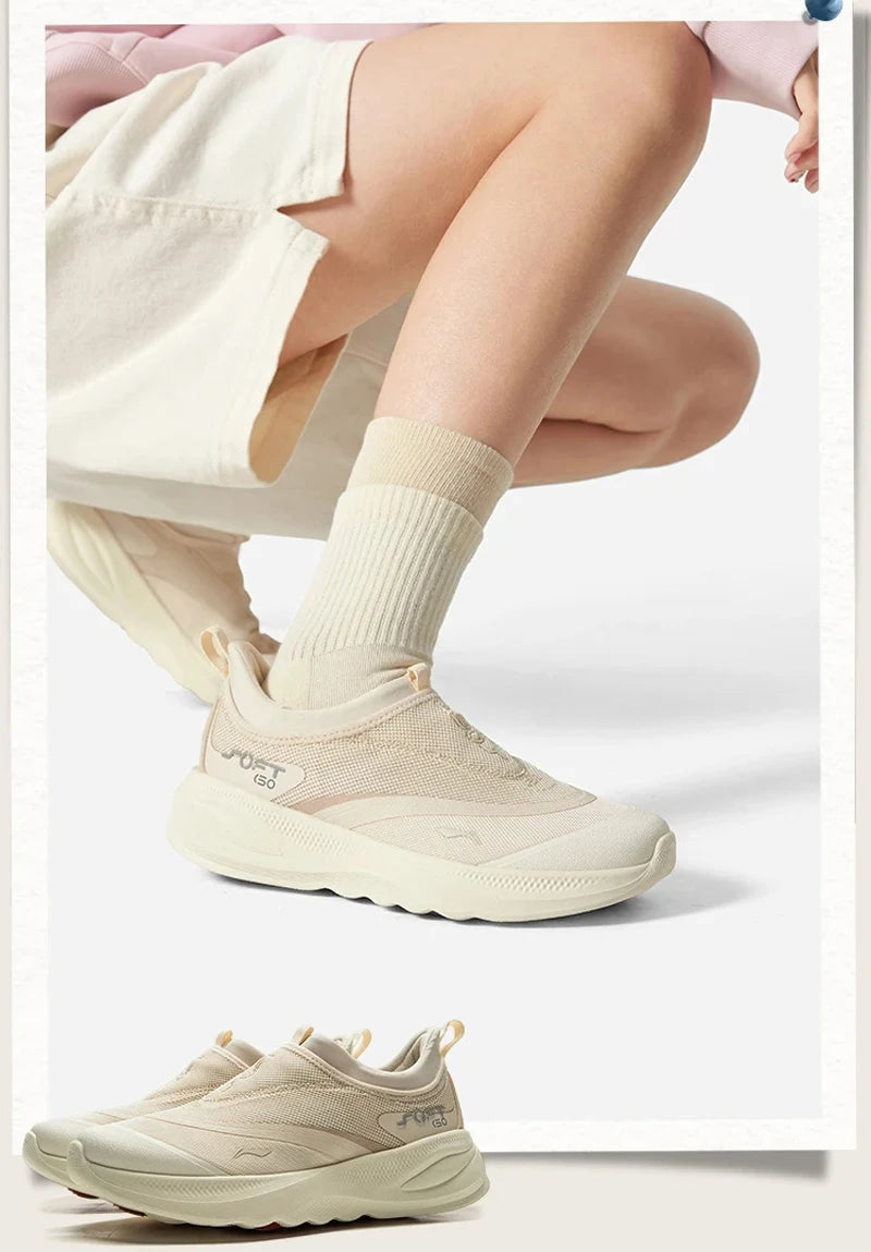 Li-Ning Women SOFT GO 2 Slip-on Casual Walking Shoes COMFOAM Breathable Flexible LiNing Comfortable Sports Sneakers AGLV006