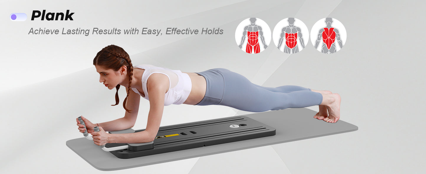5 in 1 pilates board push up LED display Automatic Rebound Multi Pilates Reformer Set folding Fitness Exercise Equipment