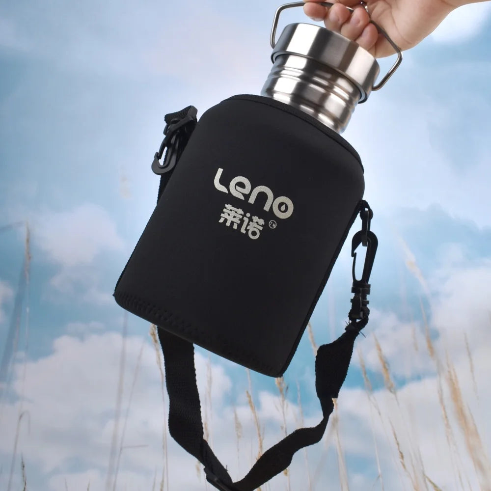 2L Drink Bottle for Sport Large Capacity Stainless Steel Sport Bottle Single-Layer Water Cup Metal Flask Drinkware Camping Sport