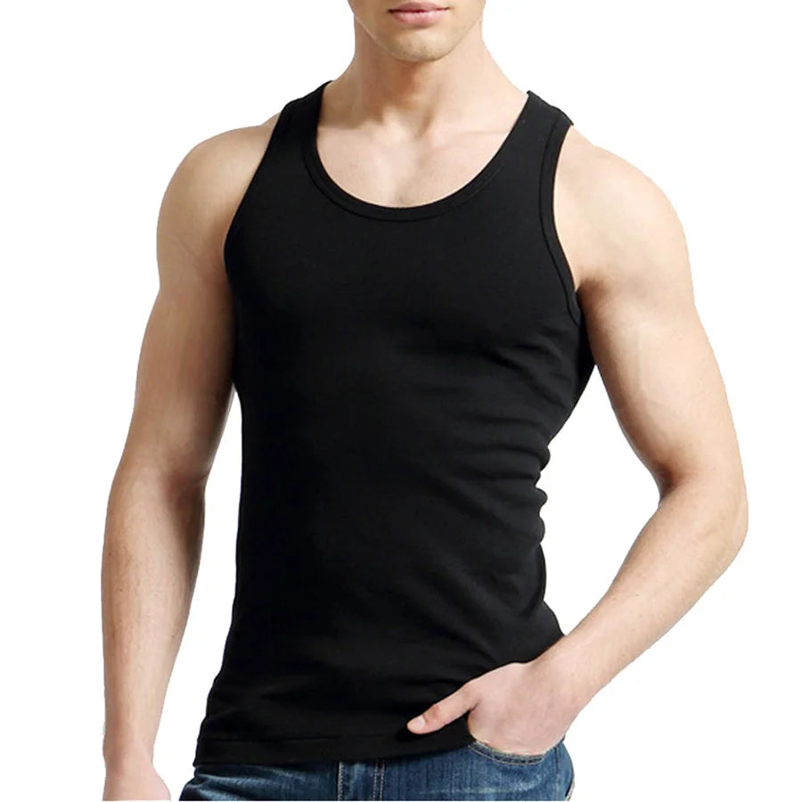Men’s Cotton Tank Top – Sleeveless Gym Vest