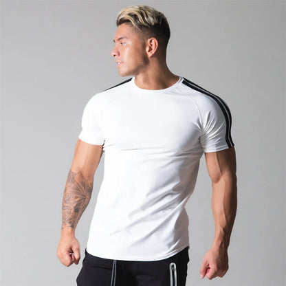 Red Men’s Gym T-Shirt – Short Sleeve, Cotton