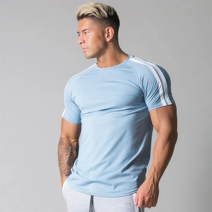 Red Men’s Gym T-Shirt – Short Sleeve, Cotton