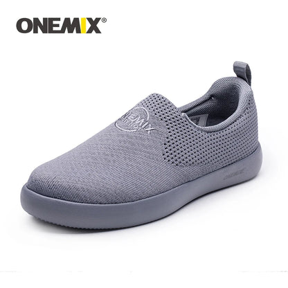 ONEMIX 2024 Women Sneakers Breathable Mesh Men's Street Footwear Lightweight Office Slip-On Sneaker For Outdoor Walking Shoes