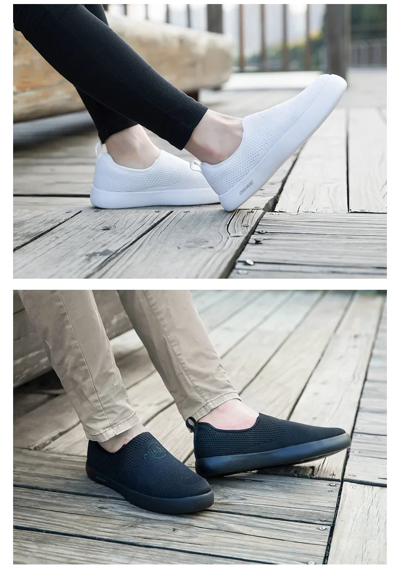 ONEMIX 2024 Women Sneakers Breathable Mesh Men's Street Footwear Lightweight Office Slip-On Sneaker For Outdoor Walking Shoes